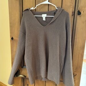 H&M Taupe V-Neck Sweater
